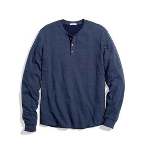 Double Knit Henley in Navy Blazer